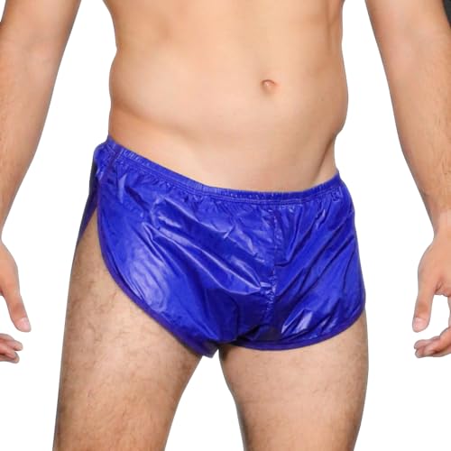 Herren Extreme Laufshorts 100% Nylon 1" Kurze Hosen Blau L von DLSMDOUS