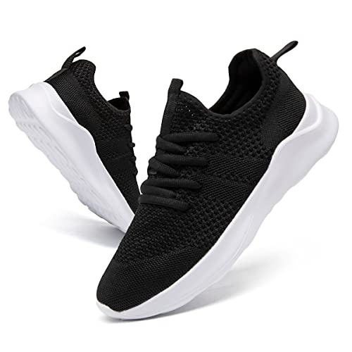 DLWKIPV Herren Laufschuhe Turnschuhe Sportschuhe Sneaker Slip On Schuhe Tennis Schuhe Straßenlaufschuhe Walking Running Freizeitschuhe Fitnessschuhe Schwarz Weiss EU 39 von DLWKIPV