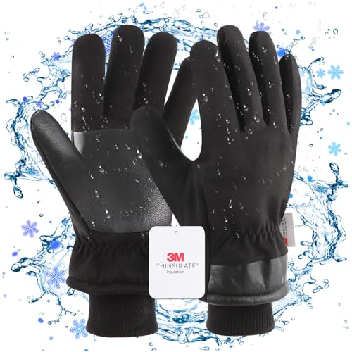 DLY Winterhandschuhe,Warmhandschuhe für Herren Damen-Wasserdicht Skihandschuhe wit Warm Futter,Rutschfest Fahrradhandschuhe,Warm Winterhandschuhe für Reiten Laufen Skifahren Wandern Radfahren Motorrad von DLY