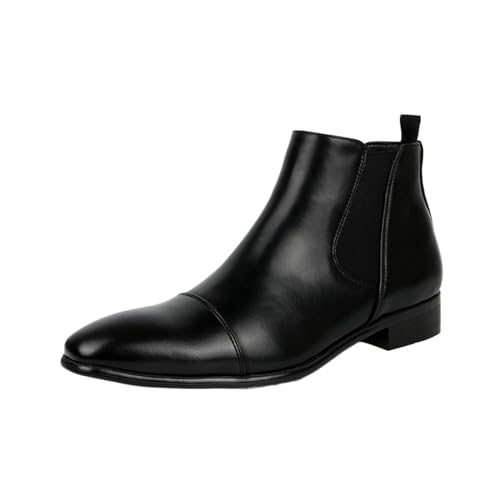 DMGYCK Mens Chelsea Boots Casual Dress Boots Black Ankle Boots Elastic Slip On Boots For Men (Color : Black, Size : EU 47) von DMGYCK