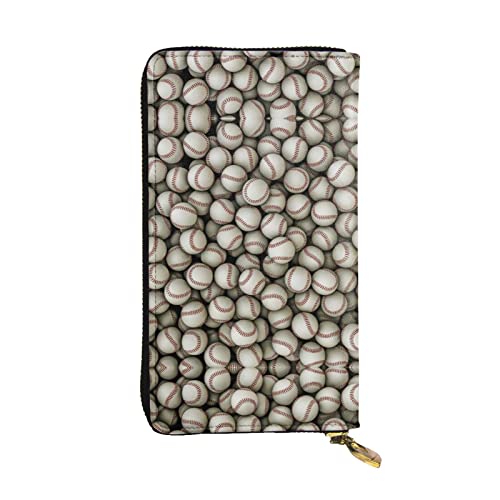 DMORJ Lange Clutch aus Baseball-Leder, 19 x 10 cm, bequem, leicht, wasserdicht, langlebig, schönes Geschenk, Schwarz, Einheitsgröße, Schwarz , Einheitsgröße von DMORJ