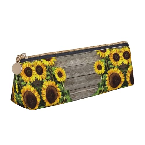 DNBCLEZK Federmäppchen aus Holz, Motiv: Sonnenblumen, niedlich, dreieckig, hochwertiger glatter Reißverschluss, langlebiger Metallabzieher, Designer-Schreibwaren-Organizer für Schule, Büro, weiß DNBCLEZK Federmäppchen aus Holz, Motiv: Sonnenblumen, niedlich, dreieckig, hochwertiger glatter Reißverschluss, langlebiger Metallabzieher, Designer-Schreibwaren-Organizer für Schule, Büro, weiß von DNBCLEZK