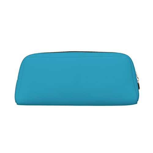 DNBCLEZK Federmäppchen aus Leder für Mädchen und Jungen, bedruckt, personalisierbar, Motiv: Sea Cyan, gold, Einheitsgröße, Taschen-Organizer von DNBCLEZK