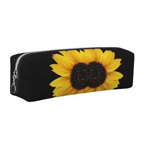 DNBCLEZK Niedliches Leder-Federmäppchen mit Sonnenblumen-Motiv, hochwertiger glatter Reißverschluss, langlebiger Metallabzieher, Designer-Schreibwaren-Organizer für Schule, Büro, silber, Einheitsgröße DNBCLEZK Niedliches Leder-Federmäppchen mit Sonnenblumen-Motiv, hochwertiger glatter Reißverschluss, langlebiger Metallabzieher, Designer-Schreibwaren-Organizer für Schule, Büro, silber, Einheitsgröße von DNBCLEZK