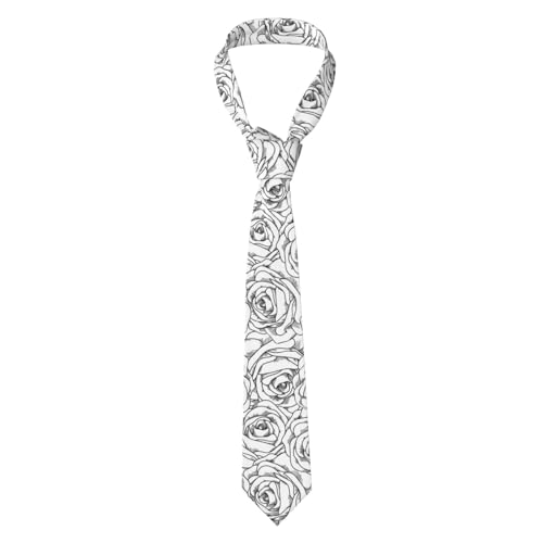 DNBCLEZK Schwarze und weiße Rosen-Krawatte für Herren, Seidenkrawatte, personalisierter Druck, Hochzeit, formelle Geschäftsparty, Herrenkrawatte, Schwarz , Einheitsgröße DNBCLEZK Schwarze und weiße Rosen-Krawatte für Herren, Seidenkrawatte, personalisierter Druck, Hochzeit, formelle Geschäftsparty, Herrenkrawatte, Schwarz , Einheitsgröße von DNBCLEZK