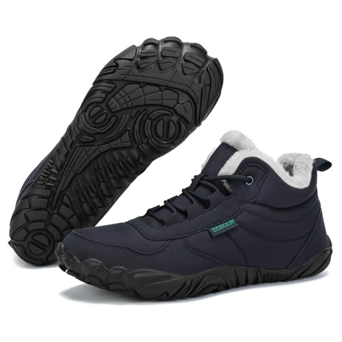 DOBOLIN Winter Barfußschuhe Herren Winterschuhe Barfusschuhe Winterstiefel Gefüttert Wasserabweisend Barfuß Winterboots Outdoor Schneeschuhe Dunkelblau, EU GR.45 DOBOLIN Winter Barfußschuhe Herren Winterschuhe Barfusschuhe Winterstiefel Gefüttert Wasserabweisend Barfuß Winterboots Outdoor Schneeschuhe Dunkelblau, EU GR.45 von DOBOLIN