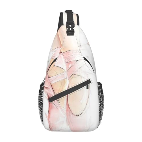 Cross Body Tasche mit verstellbarem Riemen, Ballettschuhe Brusttasche für Frauen Männer Tag Tasche Wandern Reisen, Balletschuhe, Einheitsgröße von DOFFO