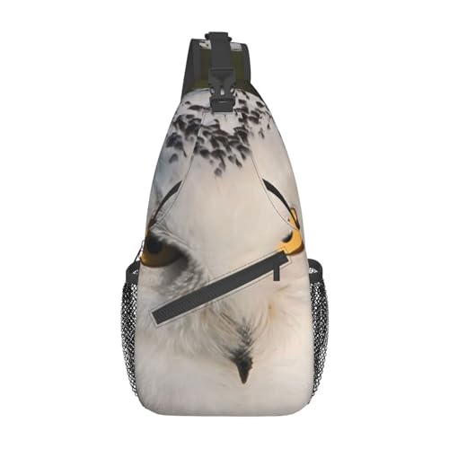 Cross Body Tasche mit verstellbarem Riemen, verschneite Eule Augen Brusttasche für Frauen Männer Tag Tasche Wandern Reisen, Verschneite Eule Augen, Einheitsgröße von DOFFO