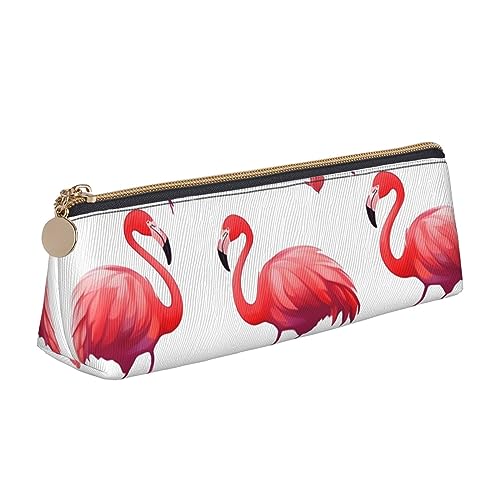 DOFFO Lovely Pink Flamingos Printed Cute Pencil Case Aesthetic Pencil Pouch Special Pen Case Small Pencil Bag Durable Pencil Box Zipper Pencil Cases For Women Office Work And Study, weiß, von DOFFO