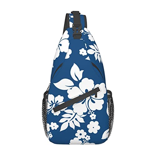 Umhängetasche mit verstellbarem Riemen, rote Erdbeer-Brusttasche für Damen und Herren, Tagestasche, Wandern, Reisen, Hawaii Blume, Einheitsgröße von DOFFO