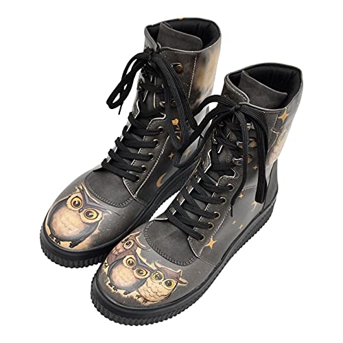 DOGO Vegane Damen Future Boots Stiefeletten - Owl Family 38 von DOGO