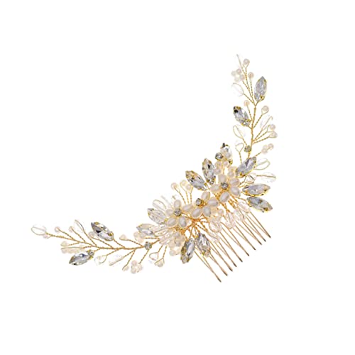 DOITOOL 1Stk Perlenkamm haarschmuck goldener Haarkamm Haarspangen aus Kristall Funken Tiara Haarkamm aus Kristall Haarkamm für Frauen Hochzeit Kopfbedeckung das Foto Damen von DOITOOL