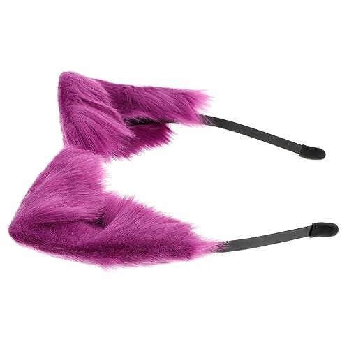 DOITOOL 1stk Plüsch-katzenohr-stirnband Fuchs Einzigartiges Haarband Rollenspielkostüm Tierisch Stirnbänder Für Kleine Mädchen Make-up-haarband Metall Violett Kind Flauschige Requisiten von DOITOOL