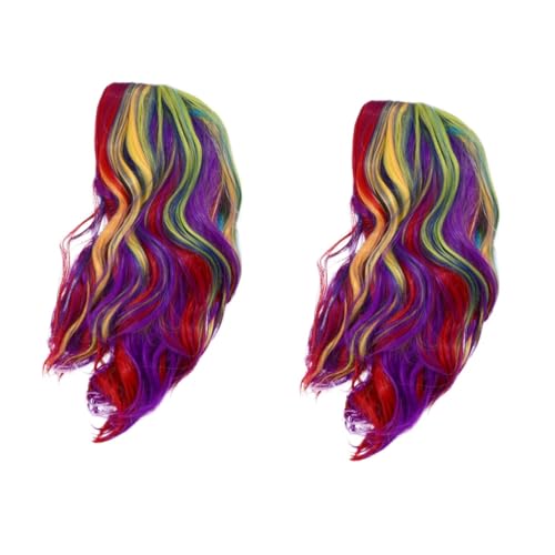 DOITOOL 2 Stk Perücke Gradient Mädchenkleidung Halloween-cosplay-zubehör Haarteile Für Damen Outfit Für Mädchen Haarschmuck Halloweenkostüm Frau Hochtemperaturdraht Locken Instant-nudeln von DOITOOL