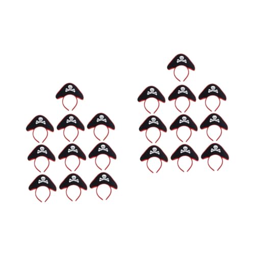 DOITOOL 20 Stk Piraten-Stirnband Mini-Zylinder-Stirnband Thema Piraten Haarband Haargummis Stirnband für Kinder Festival-Kopfschmuck Kleidung Schal Geschenk Kopfbedeckung Piratenhut Stoff von DOITOOL
