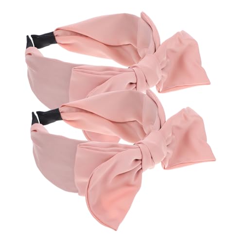 DOITOOL 2St Schleife Stirnband geknotete stirnbänder für mädchen Hijab aus Satin Haarband Haargummi Schleife-Stirnband Bowknot-Stirnband überdimensioniert Kopfbedeckung Polyester-Spandex von DOITOOL