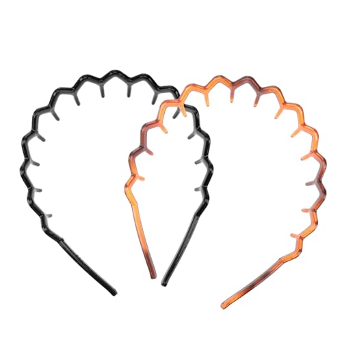 DOITOOL 2St haarschmuck Unisex-Stirnbänder gewelltes Plastikstirnband Vintage stirnband Haarreifen draussen Kopfbedeckung Kamm Haarnadel Männer und Frauen Zubehör von DOITOOL