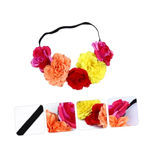 DOITOOL 2St rosa Stirnband Halloween Headwap mädchen stirnbänder Haargummis Haarband Cosplay-Kopfschmuck Kopf Kranz Strand Rose Nachahmung Kopfbedeckung Damen von DOITOOL