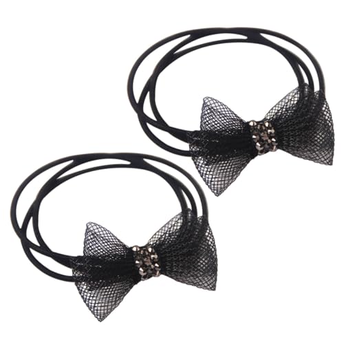 DOITOOL 2St schwarzes Mesh-Haar Kleinkind Mädchen Haarschmuck Baby Mädchen Haarschmuck Haarbänder Haargummis für Kleinkinder Tiara Haargummis für Kinder schöne Haargummis von DOITOOL