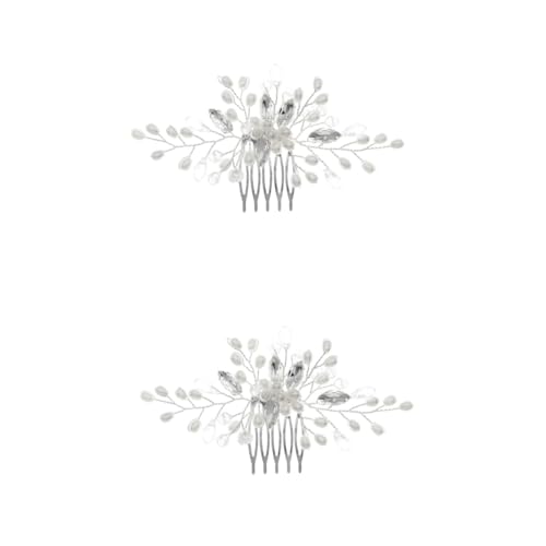 DOITOOL 2st Brautperlenkamm Hochzeitskopfschmuck Für Die Braut Frauen Kopfschmuck Braut Kopfschmuck Braut Haarspange Kopfbedeckungen Braut Haarkamm Perlen Tiara Abs Zubehör Mädchen Damen von DOITOOL