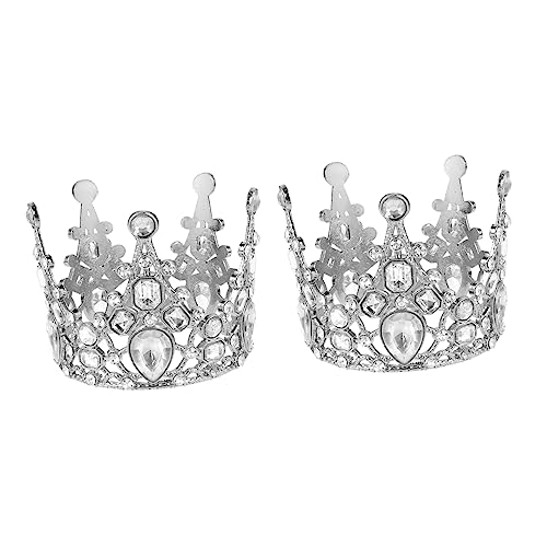 DOITOOL 2st Krone Zum Kindergeburtstag Kuchendeckel Mit Silberner Krone Geburtstagsfeier Krone Mini-tiara Vintage-krone-kuchen-deckel Prinzessin Partyhut Metall Cosplay Baby Kopfbedeckung von DOITOOL