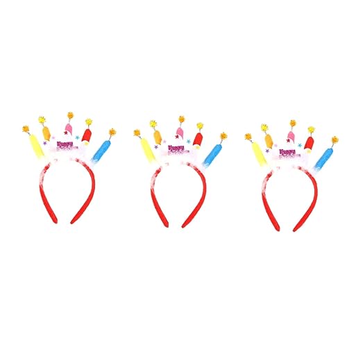 DOITOOL 3St Geburtstag Stirnband haarschmuck bilden Kopfbedeckung Tuch Kerze Kind Stoff von DOITOOL