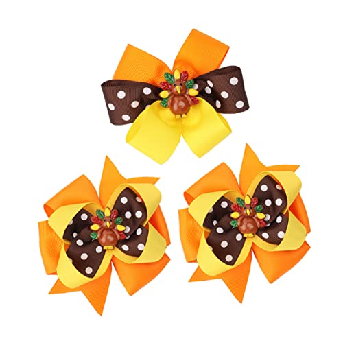 DOITOOL 3St Haarnadel Haarspangen Thanksgiving Haarschleife Clip Haarschmuck für Kinder haarspange kinder Haarspange für Thanksgiving-Bogenspange Abschlussball Kopfbedeckung Stoff von DOITOOL