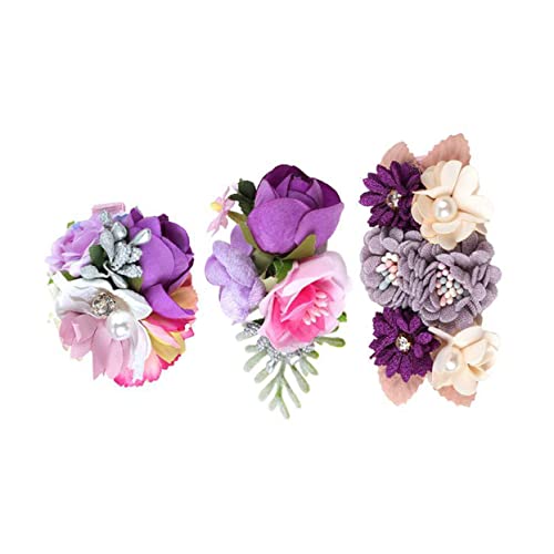 DOITOOL 3St Haarnadel Haarspangen Blumen-Haarspangen Haar Klammern Haarklammer haarschmuck Blumenkopfschmuck Haarspangen für Kinder Temperament künstliche Knall-Clip Violett von DOITOOL