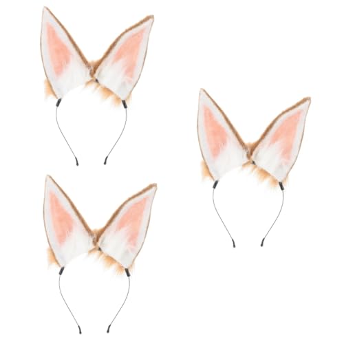 DOITOOL 3St Hasenohr Stirnband Fuchs Cosplay-Zubehör Hasenkopfbedeckung haarschmuck Haargummi schönes Haarband Kopfbedeckung für Mädchen japanisch Requisiten schmücken von DOITOOL