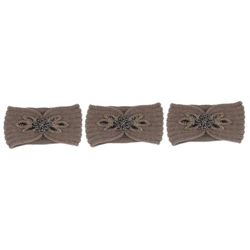 DOITOOL 3st Bandanas Für Frauen Damenschals Gestricktes Stirnband Schals Für Damen Elegant Gestrickter Schal Kopftuch Für Damen Tier-stirnband Haarstirnbänder Winter Fräulein Ohrringe von DOITOOL