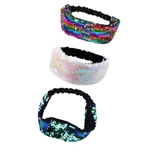 DOITOOL 3 Stück Pailletten-Haarbänder Haar-Accessoire Haar-Accessoires Einzigartige Kopfbedeckung Schicker Kopfschmuck Stirnband Glitzer-Haargummis Für Kinder Partyzubehör von DOITOOL