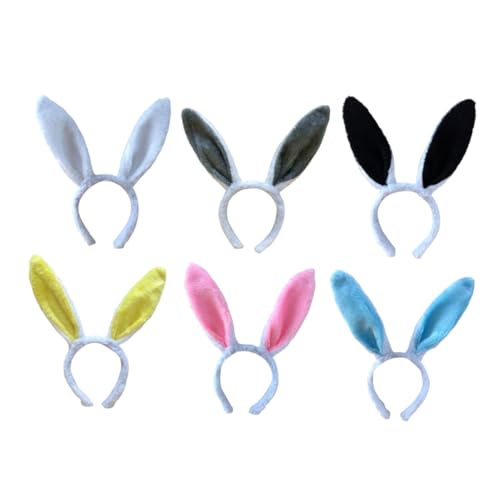 DOITOOL 6St Stoffhase Plüsch Hasenohr Stirnband Hasen-Stirnband Osterhase Hase Dekoration Plüschtiere Ostern Tiara kuscheltier Haarreifen Kopfschmuck niedlich Kopfbedeckung Haarschmuck von DOITOOL