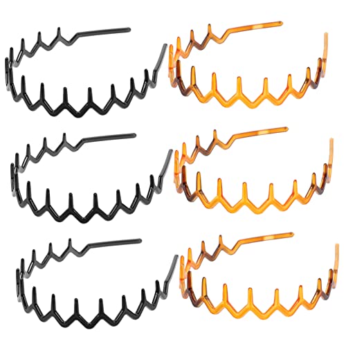 DOITOOL 6st Stirnband Gezahnte Haarreifen Zick-zack-stirnbänder Für Haifischzahn-haarband Haarkamm-kopfbänder Zahnhaarband Kunststoff Zickzack-haarband Männer Und Frauen Dünn Pp Einstellen von DOITOOL