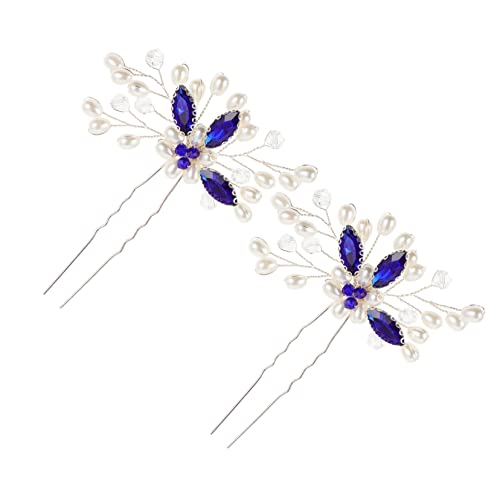 DOITOOL 8 Stk Haarschmuck für die Braut Haarklammer Perle blaue haarzusätze dutt haarspange Haarspangen Tiara Haarnadel frauen kopfschmuck Haargabel Hochzeit Kopfbedeckung Zubehör Strass von DOITOOL