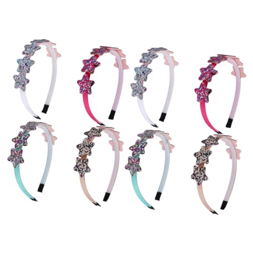 DOITOOL 8 Stk Kinder Haargummis Glitzerstern-Stirnband Haargummis für Kinder haarschmuck Haarband Stirnband mit Pailletten Sterne Haarreifen Berühmtheit Schal Haarnadel von DOITOOL