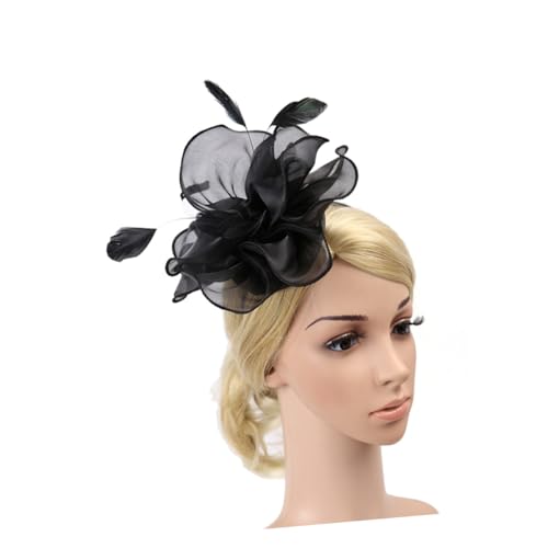 DOITOOL Fascinator-Stirnband Faszination Frauen Flapper Zubehör Damen kopfschmuck Tiara Haar Accessoires Organza-Handband Hochzeit Kopfbedeckung Handschlaufe Schal Fräulein Hut von DOITOOL