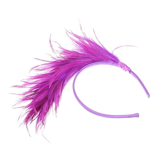 DOITOOL Feder Stirnband Feder Haarspange Damen Hut Damen Hüte Fascinators Für Frauen Teeparty Cocktailzubehör Kleidung Für Kinder Damenmützen Fräulein Eisendraht Violett Kopftaste von DOITOOL