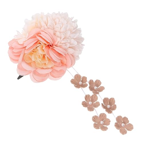 DOITOOL Kopfschmuck aus künstlichen Blumen Blumenhaarspangen für Frauen Kopfschmuck aus Perlen Haarklammer Tiara Retro-Kopfschmuck klassische Haarspangen Schön Haarnadel von DOITOOL