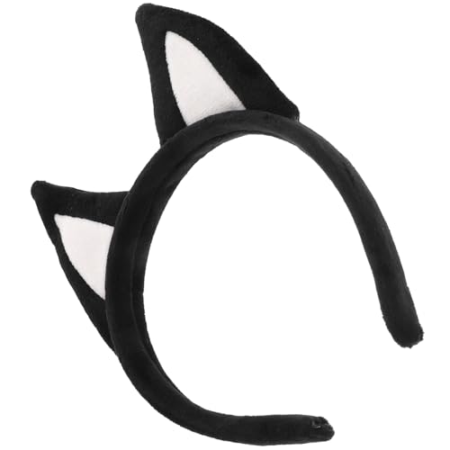 DOITOOL Stirnband mit Welpenohren tierische Cosplay-Ohren Kopfschmuck mit Katzenohren schwarzes Stirnband für Damen Mädchen Zubehör Schäferhund Kopfbedeckung Fräulein Requisiten Stoff von DOITOOL