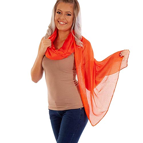 DOLCE ABBRACCIO by RiemTEX ® Schal Damen PRIMA DONNA Stola Tuch aus Wildseide Tücher in 31 Unifarben Halstücher Seidentuch Schals Damen Halstuch Seidenschal (Orange) von DOLCE ABBRACCIO by RiemTEX