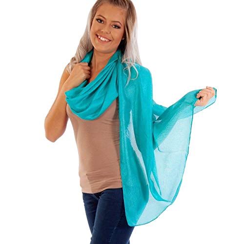 DOLCE ABBRACCIO by RiemTEX ® Schal Damen PRIMA DONNA Stola Tuch aus Wildseide Tücher in 31 Unifarben Halstücher Seidentuch Schals Damen Halstuch Seidenschal (Turquoise-Grün) von DOLCE ABBRACCIO by RiemTEX