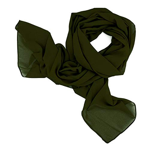 DOLCE ABBRACCIO by RiemTEX Schal Damen SWEET LOVE Stola Chiffon Tuch in 30 Unifarben Schals und Tücher Halstücher XXL Chiffontücher in Olive Grün Halstuch für jede Jahreszeit (Olive) von DOLCE ABBRACCIO by RiemTEX