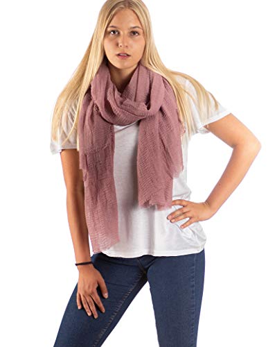 DOLCE ABBRACCIO by RiemTEX Damen Schal FUNKY STYLE Halstuch Bandana Geschenke für Frauen Stola XXL Tuch Kopftuch Tücher Motorrad Halstuch Multifunktionstuch Pashmina Schal (Altrosa) von DOLCE ABBRACCIO by RiemTEX