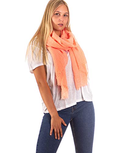 DOLCE ABBRACCIO by RiemTEX Damen Schal FUNKY STYLE Halstuch Bandana Geschenke für Frauen Stola XXL Tuch Kopftuch Tücher Motorrad Halstuch Multifunktionstuch Pashmina Schal (Apricot) von DOLCE ABBRACCIO by RiemTEX