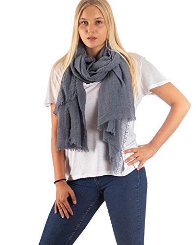 DOLCE ABBRACCIO by RiemTEX Damen Schal FUNKY STYLE Halstuch Bandana Geschenke für Frauen Stola XXL Tuch Kopftuch Tücher Motorrad Halstuch Multifunktionstuch Pashmina Schal (Blaugrau) von DOLCE ABBRACCIO by RiemTEX