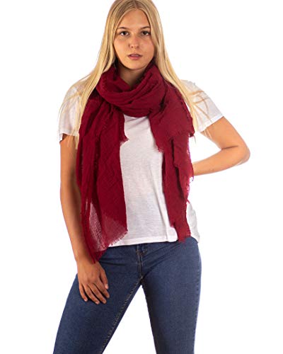 DOLCE ABBRACCIO by RiemTEX Damen Schal FUNKY STYLE Halstuch Bandana Geschenke für Frauen Stola XXL Tuch Kopftuch Tücher Motorrad Halstuch Multifunktionstuch Pashmina Schal (Bordeaux) von DOLCE ABBRACCIO by RiemTEX