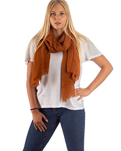 DOLCE ABBRACCIO by RiemTEX Damen Schal FUNKY STYLE Halstuch Bandana Geschenke für Frauen Stola XXL Tuch Kopftuch Tücher Motorrad Halstuch Multifunktionstuch Pashmina Schal (Cinnamon) von DOLCE ABBRACCIO by RiemTEX