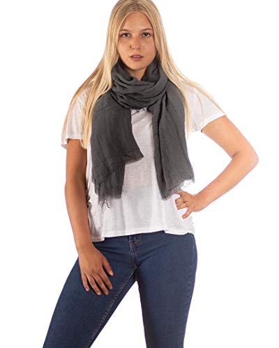 DOLCE ABBRACCIO by RiemTEX Damen Schal FUNKY STYLE Halstuch Bandana Geschenke für Frauen Stola XXL Tuch Kopftuch Tücher Motorrad Halstuch Multifunktionstuch Pashmina Schal (Dunkelgrau) von DOLCE ABBRACCIO by RiemTEX