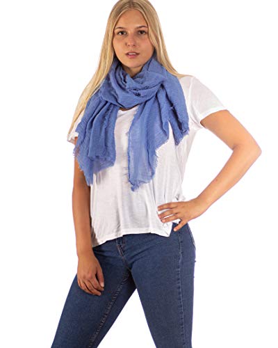 DOLCE ABBRACCIO by RiemTEX Damen Schal FUNKY STYLE Halstuch Bandana Geschenke für Frauen Stola XXL Tuch Kopftuch Tücher Motorrad Halstuch Multifunktionstuch Pashmina Schal (Jeansblau) von DOLCE ABBRACCIO by RiemTEX