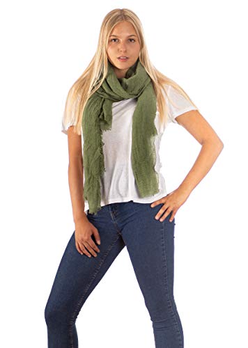 DOLCE ABBRACCIO by RiemTEX Damen Schal FUNKY STYLE Halstuch Bandana Geschenke für Frauen Stola XXL Tuch Kopftuch Tücher Motorrad Halstuch Multifunktionstuch Pashmina Schal (Olive) von DOLCE ABBRACCIO by RiemTEX